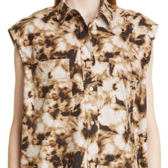New Nordstrom Samsoe Samsoe camo sleeveless tea shirt Large - Picture 3 of 3
